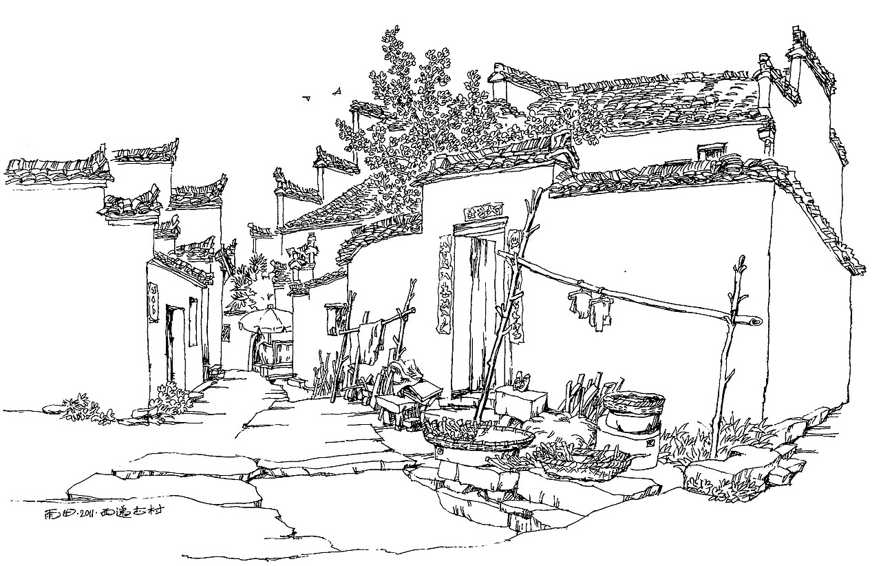 皖南印象之二～西递写生作品集～这是我近几年在黟县西递的钢笔速写