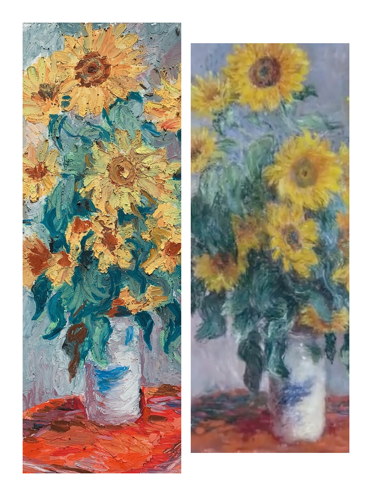 油画棒｜临摹莫奈的向日葵