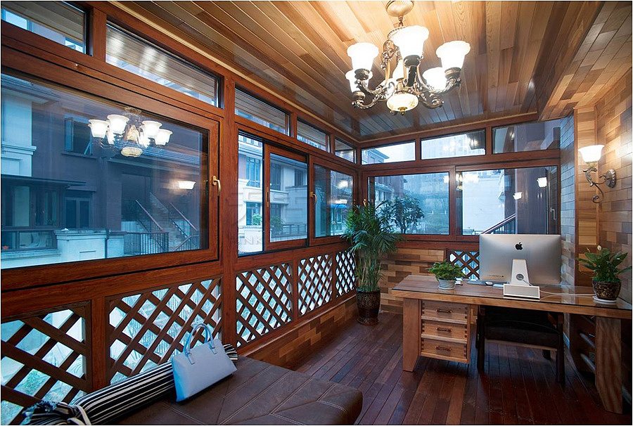 渝北融创御苑叠拼别墅装修在建工地|混搭风格设计方案装修案例