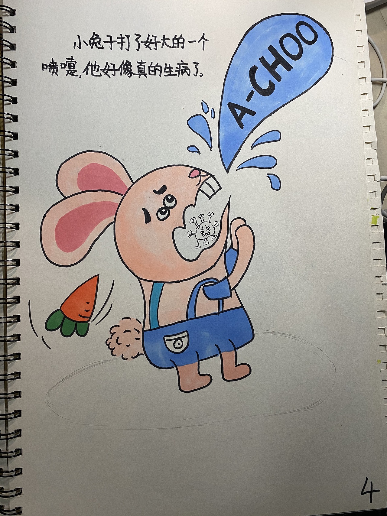 自制绘本:小兔戴口罩