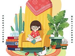 商業(yè)插畫主題創(chuàng)作《室內(nèi)家居小場景》