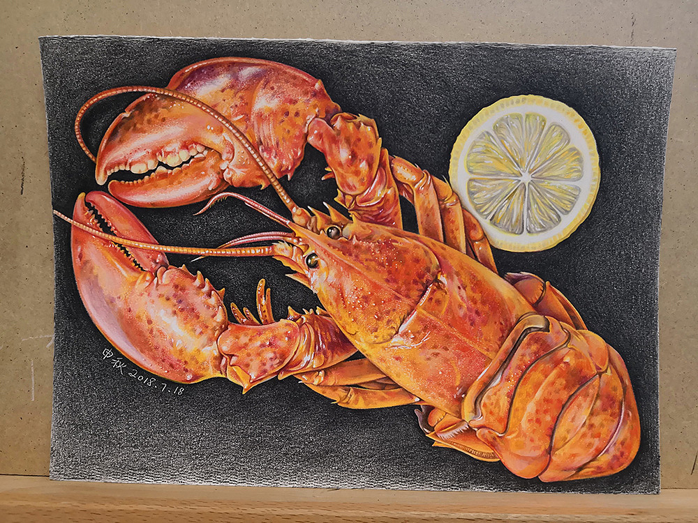 彩铅《龙虾》（图ZMTIyNzE1MDA4） - 绘画 - 站酷设计师申秋原创素材 - 站酷ZCOOL