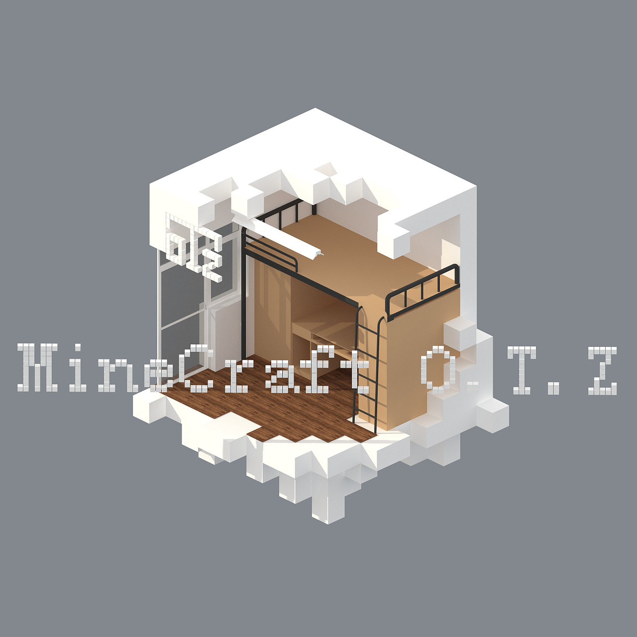 Minecraft作为基调的寝室logo设计 原创作品 站酷 Zcool