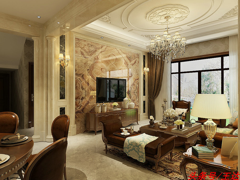 石家庄碧桂园256平米欧式效果案例（图ZMTA3MDI4MTY0） - 家装设计 - 站酷设计师LOHAS王达原创素材 - 站酷ZCOOL