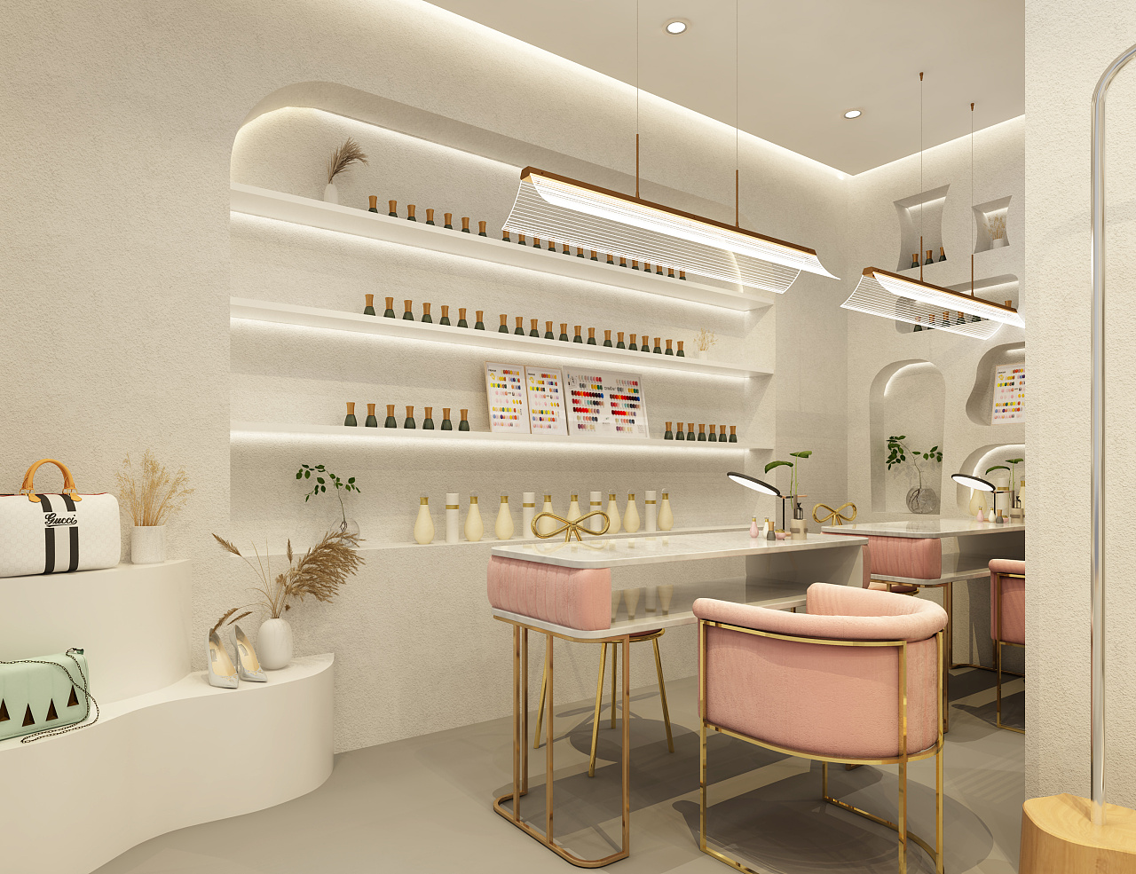 32平 服装美甲店设计!