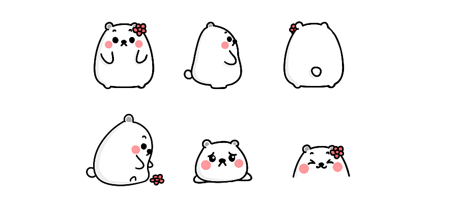 美的熊一家（全稿）（图ZODY4NzE2Njg=） - IP形象 - 站酷设计师小蛮牛LT原创素材 - 站酷ZCOOL