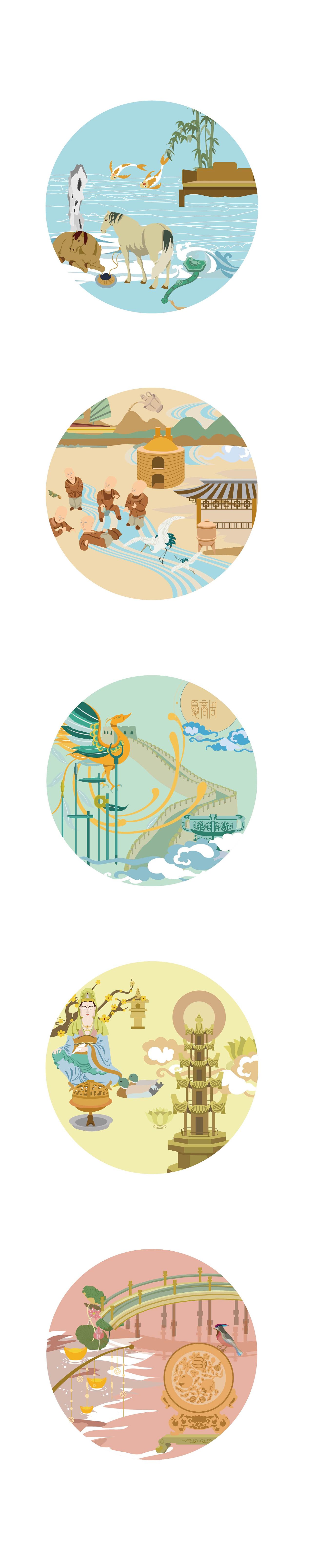 镇江博物馆插画设计（图ZMTMxNjAzNzA0） - 艺术插画 - 站酷设计师鱼桑原创素材 - 站酷ZCOOL