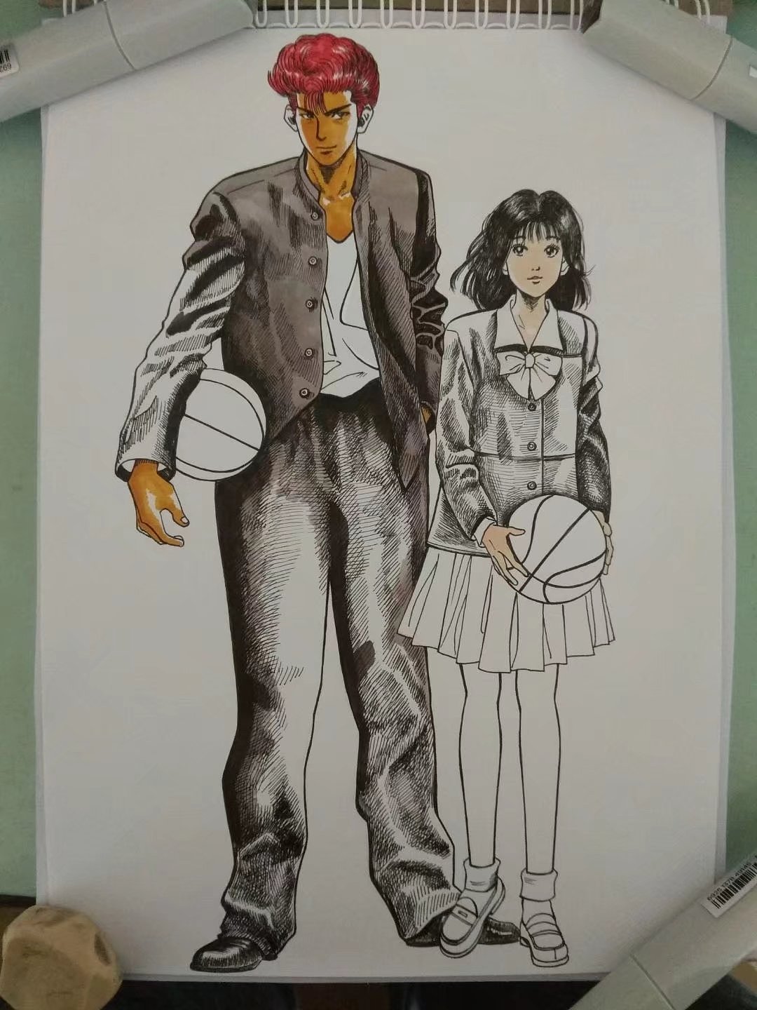 马克笔漫画 致敬井上大神的漫画神作（图ZMTEyODk5NTYw） - 单幅漫画 - 站酷设计师艺术小白阿超原创素材 - 站酷ZCOOL