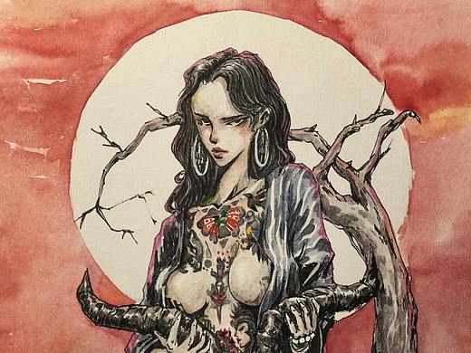 手绘插画作品  （马克笔水彩）