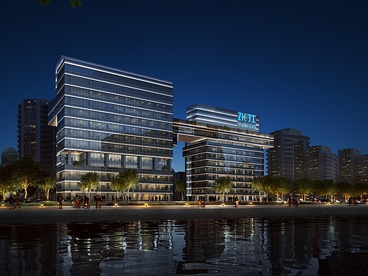 某办公楼夜景1518麦克白先桑写实办公楼建筑渲染956mister_alan办公楼