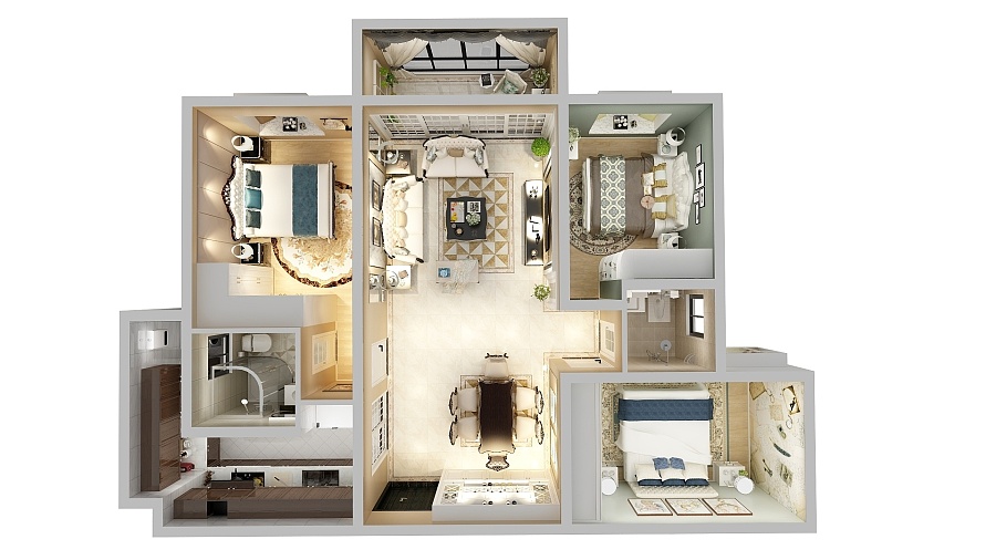 格尔木样板间(简欧)|室内设计|空间|设计师成爽 - 原创设计作品