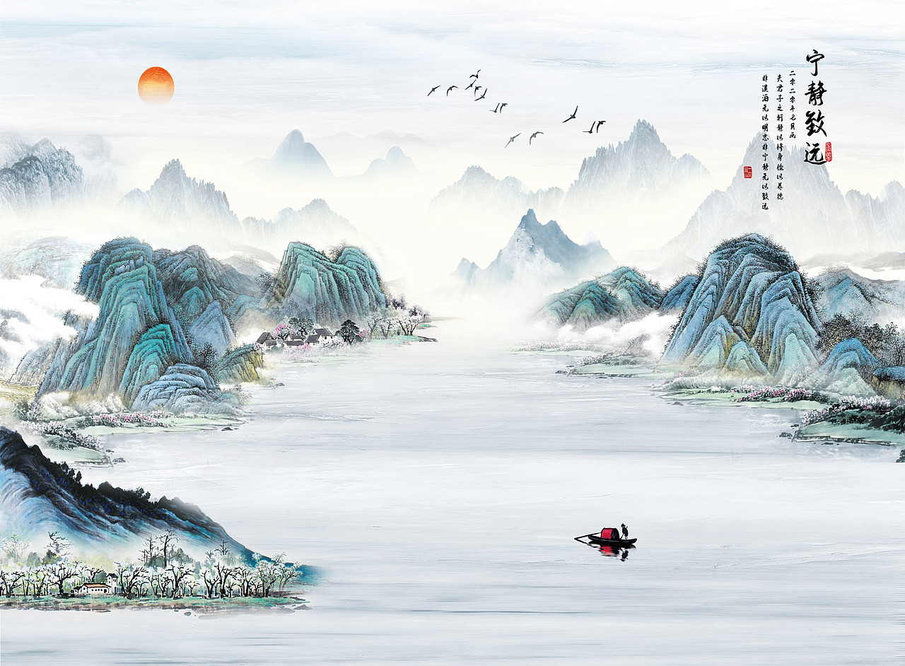 2022新山水（图ZMjc2NTU1MTY4） - 生活用品 - 站酷设计师新中式纱画图库原创素材 - 站酷ZCOOL