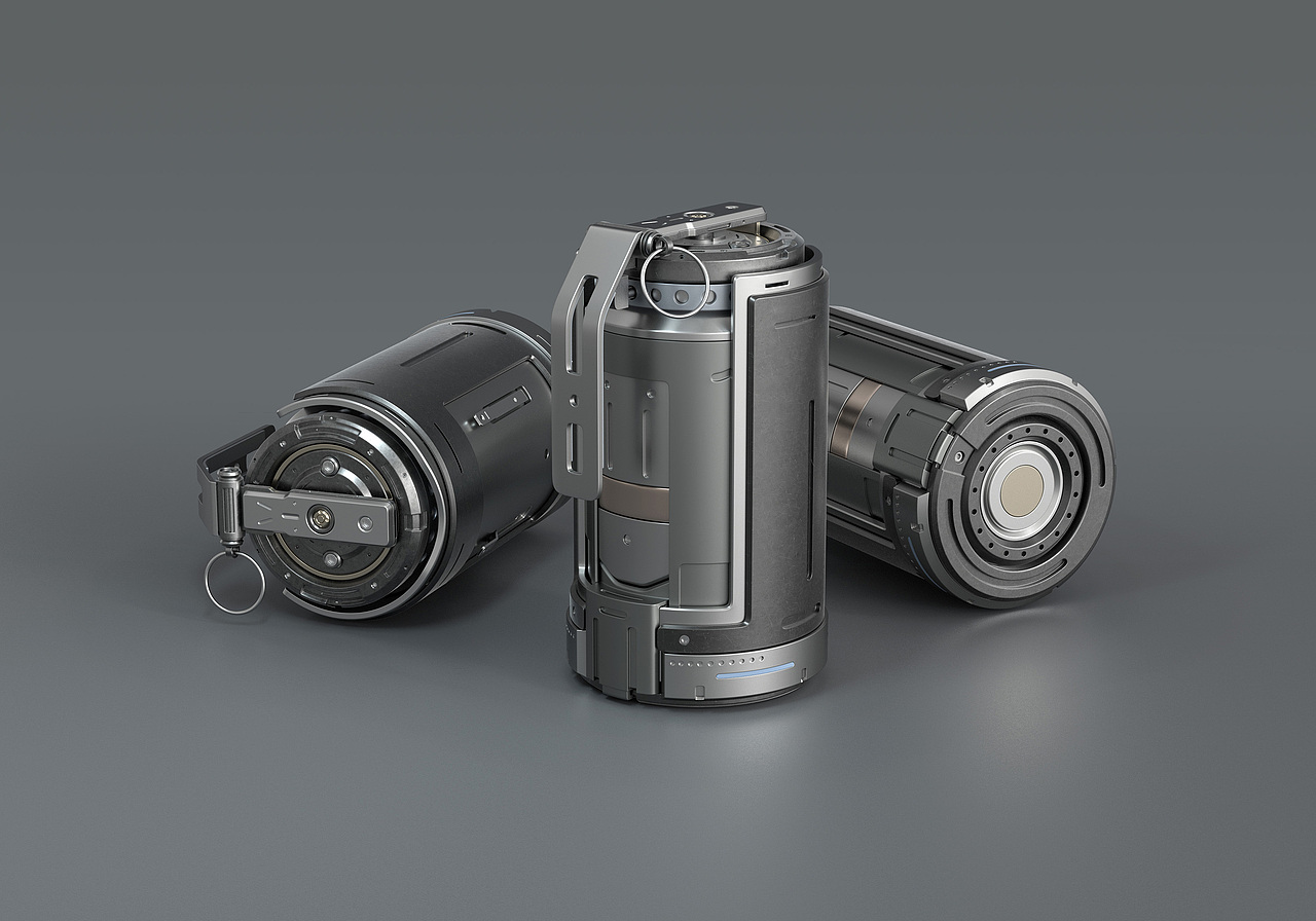 科幻概念武器设计—手雷 渲染