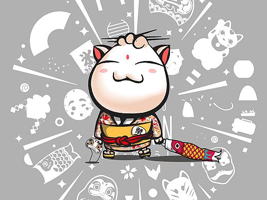 原创-日式招财猫旅游品牌IP形象设定