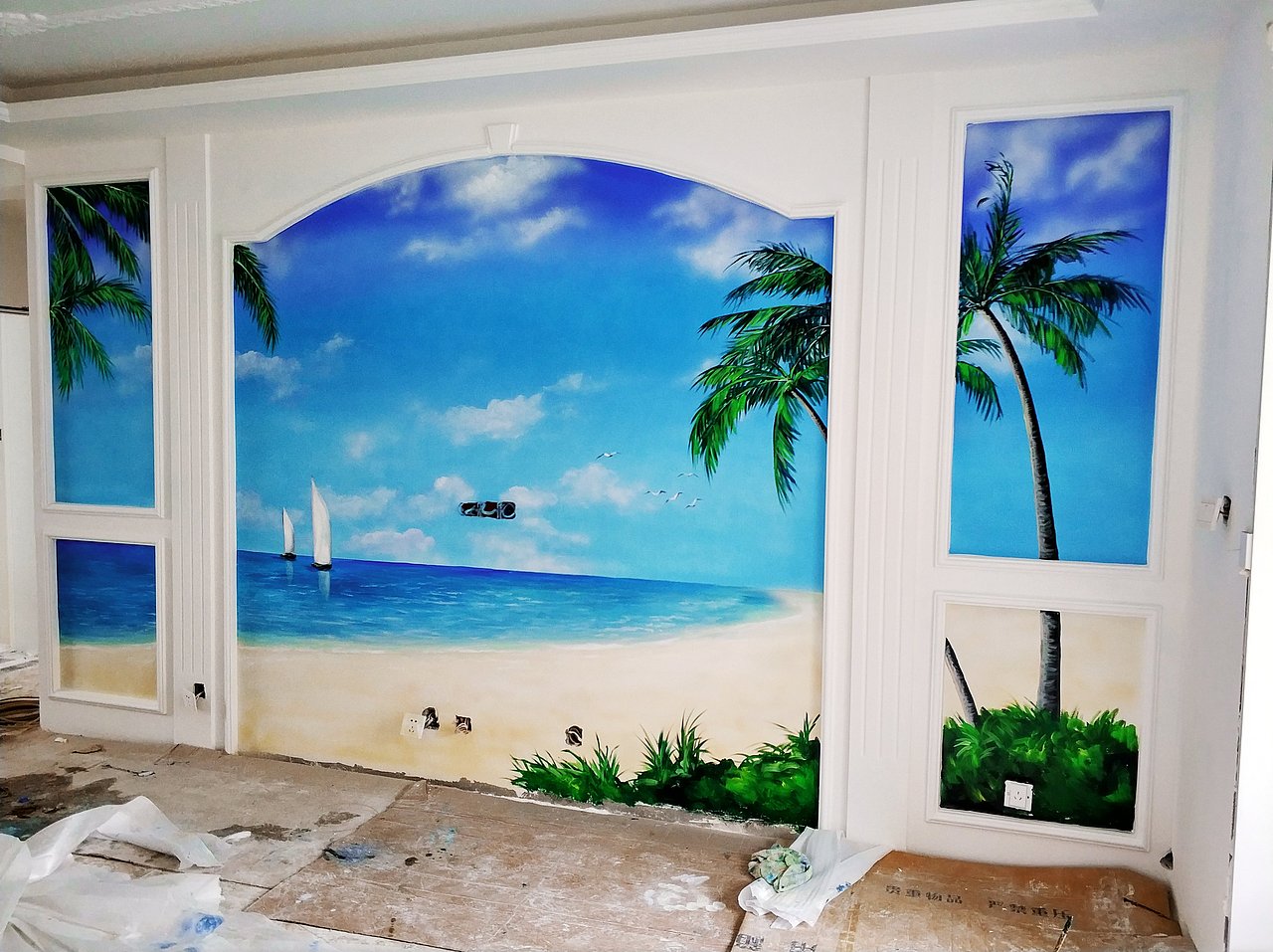 曾画过的电视背景墙.