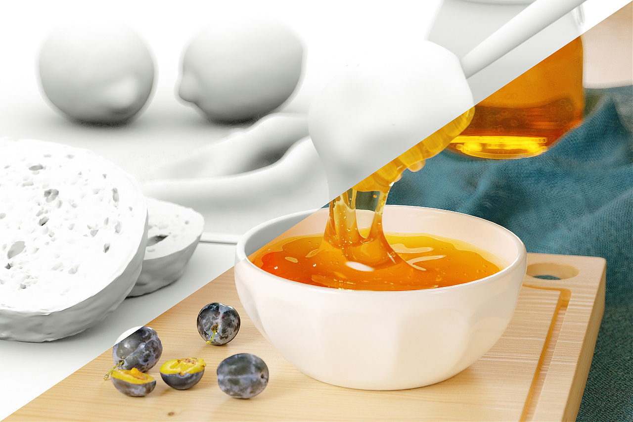 一組蜂蜜渲染（圖ZMjI1ODg0ODMy） - 其他三維 - 站酷設(shè)計(jì)師大耳朵牙原創(chuàng)素材 - 站酷ZCOOL