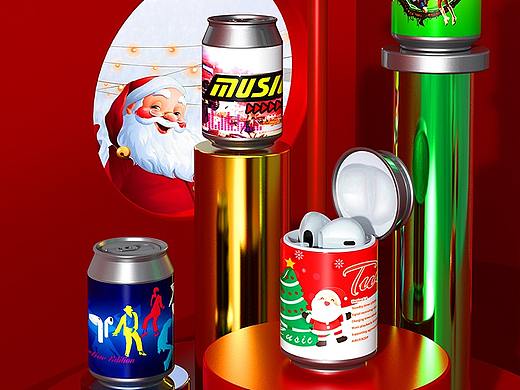 TWS可樂(lè)罐/易拉罐藍(lán)牙耳機(jī)（個(gè)人主頁(yè)-ZNTIxMTc2NTI=） - 產(chǎn)品 - 站酷設(shè)計(jì)師睿晨曦設(shè)計(jì)攝影原創(chuàng)素材 - 站酷ZCOOL