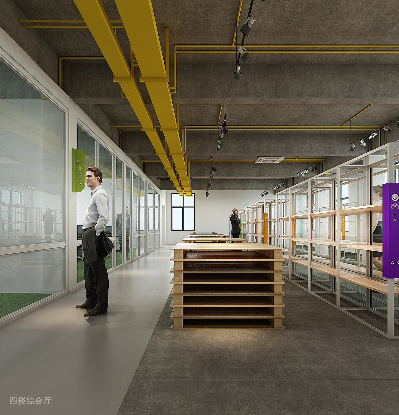 展厅,简单的建材只要搭配好还是能出很好的效果