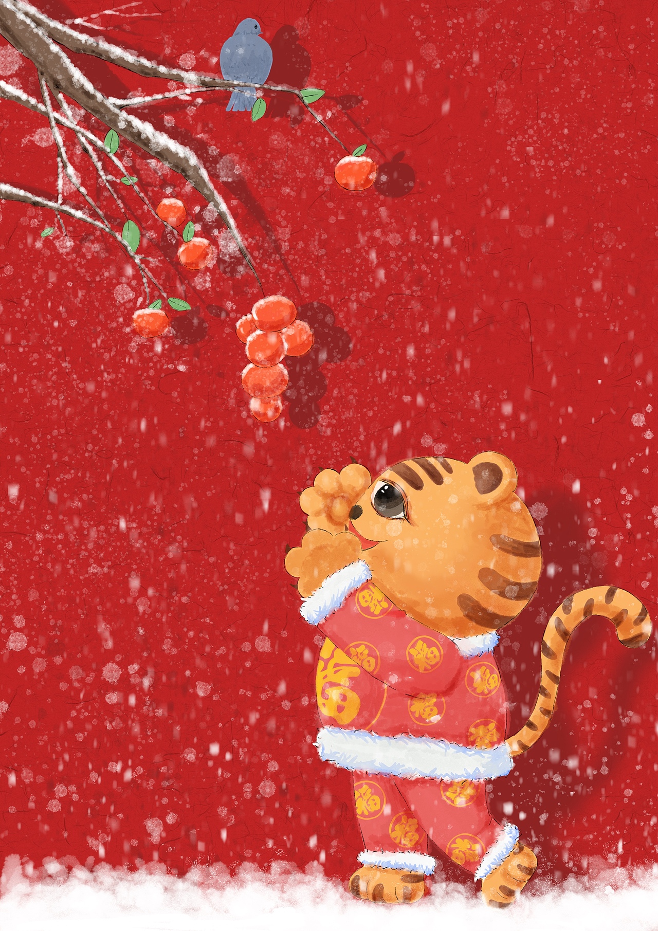 虎年大吉壁纸（图ZMjg2NjQ2Njgw） - 商业插画 - 站酷设计师韭菜不吃蒜原创素材 - 站酷ZCOOL