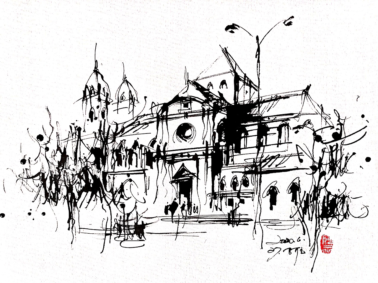 一碗泡面『画本系列』-我的第29-30本画本-城市速写系列纯艺术-绘画3