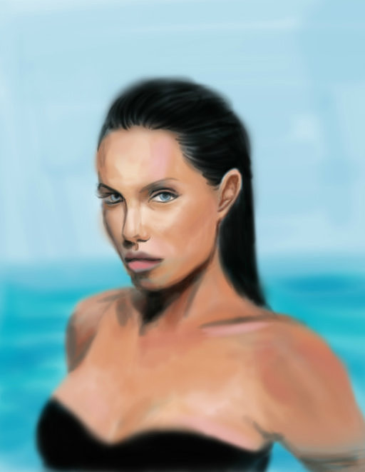 写实风的安吉丽娜朱莉（图ZMTIzNzIzNDg=） - 创作习作 - 站酷设计师純哥原创素材 - 站酷ZCOOL