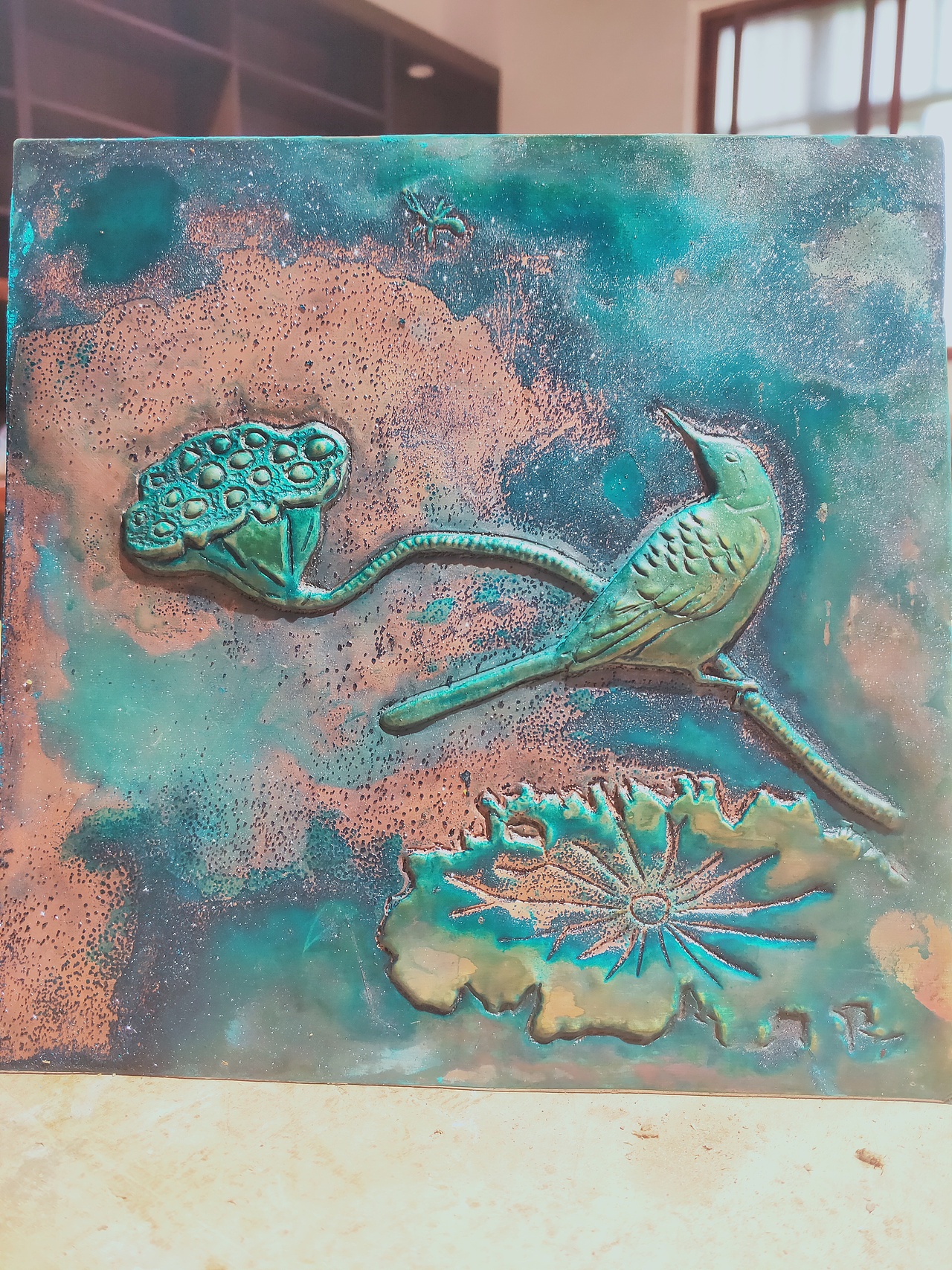 錾刻铜国画小品