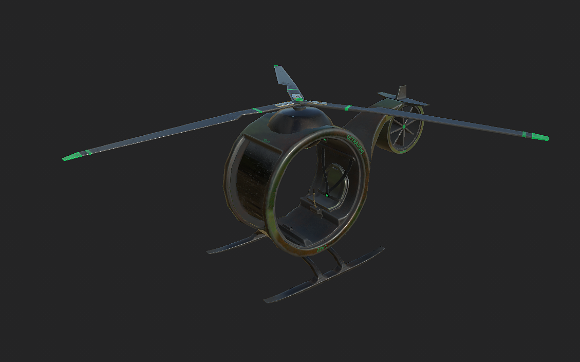 次时代废土风格概念直升机