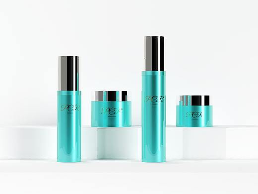 几组化妆品包装的渲染