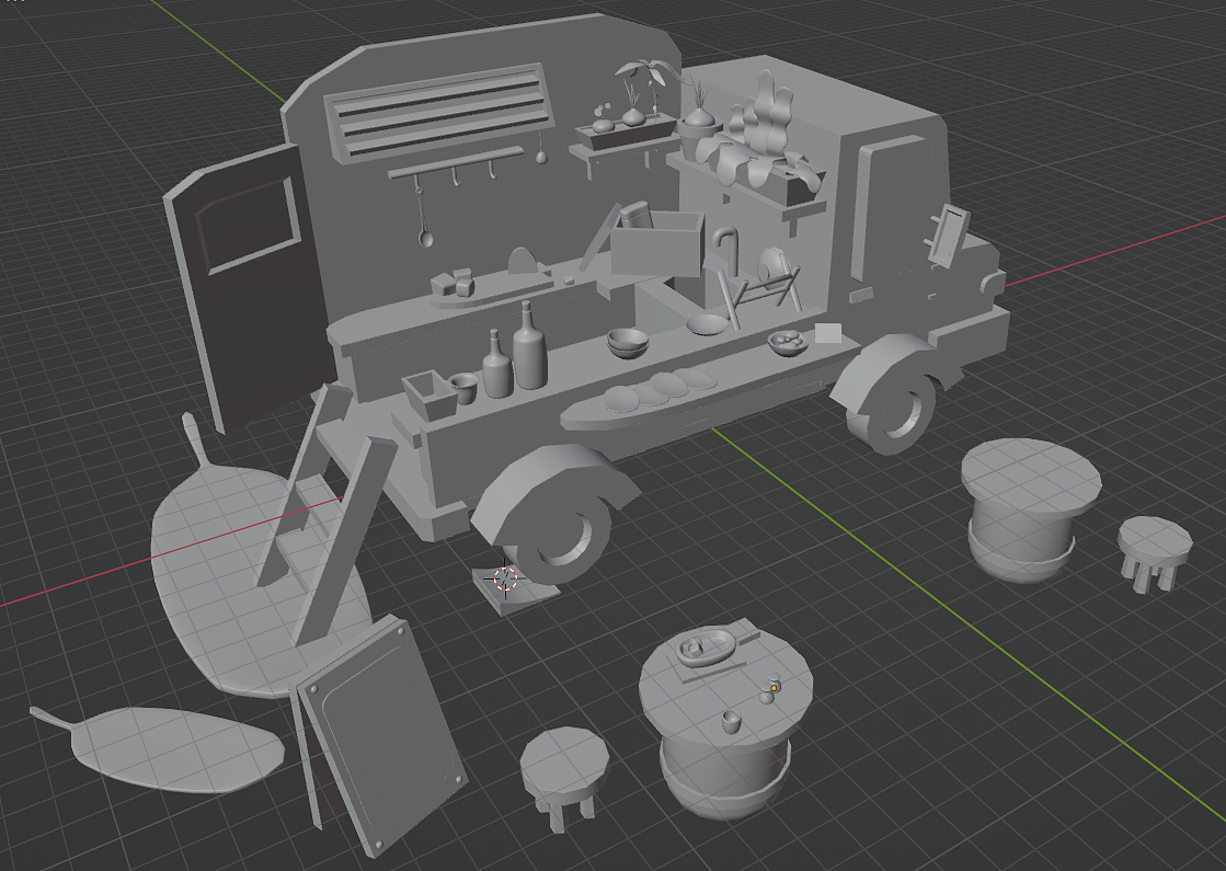 blender摆摊小车练习