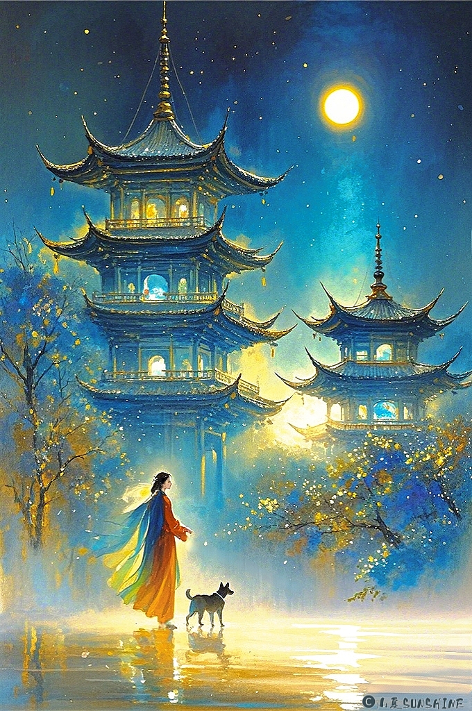 堪图画｜月明白露澄清光，层城绮阁遥相望