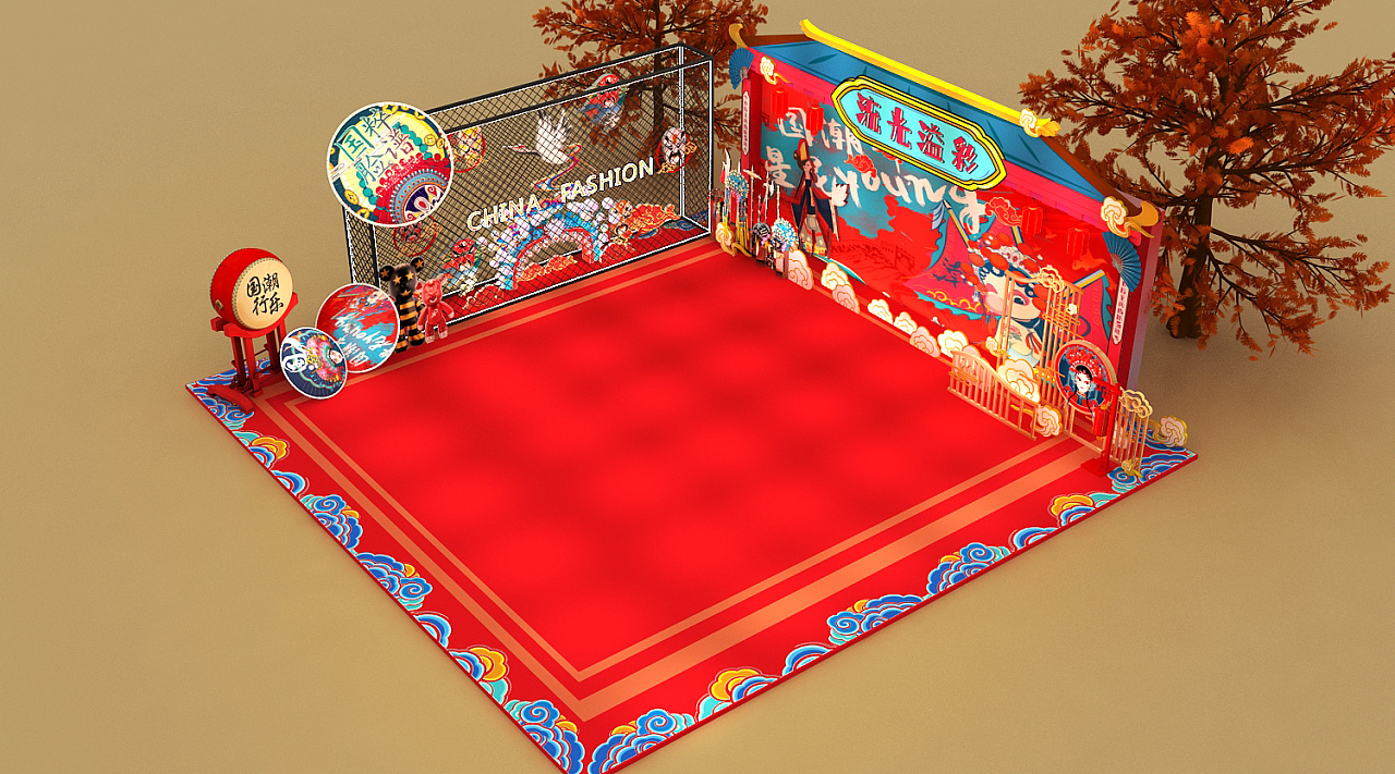 景区国潮打卡点dp点效果图