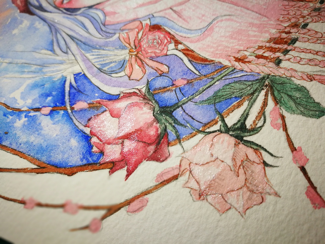 水彩新年快乐吖