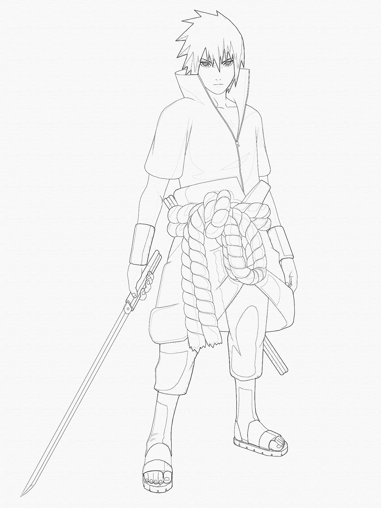 火影-鸣人和佐助(线稿)