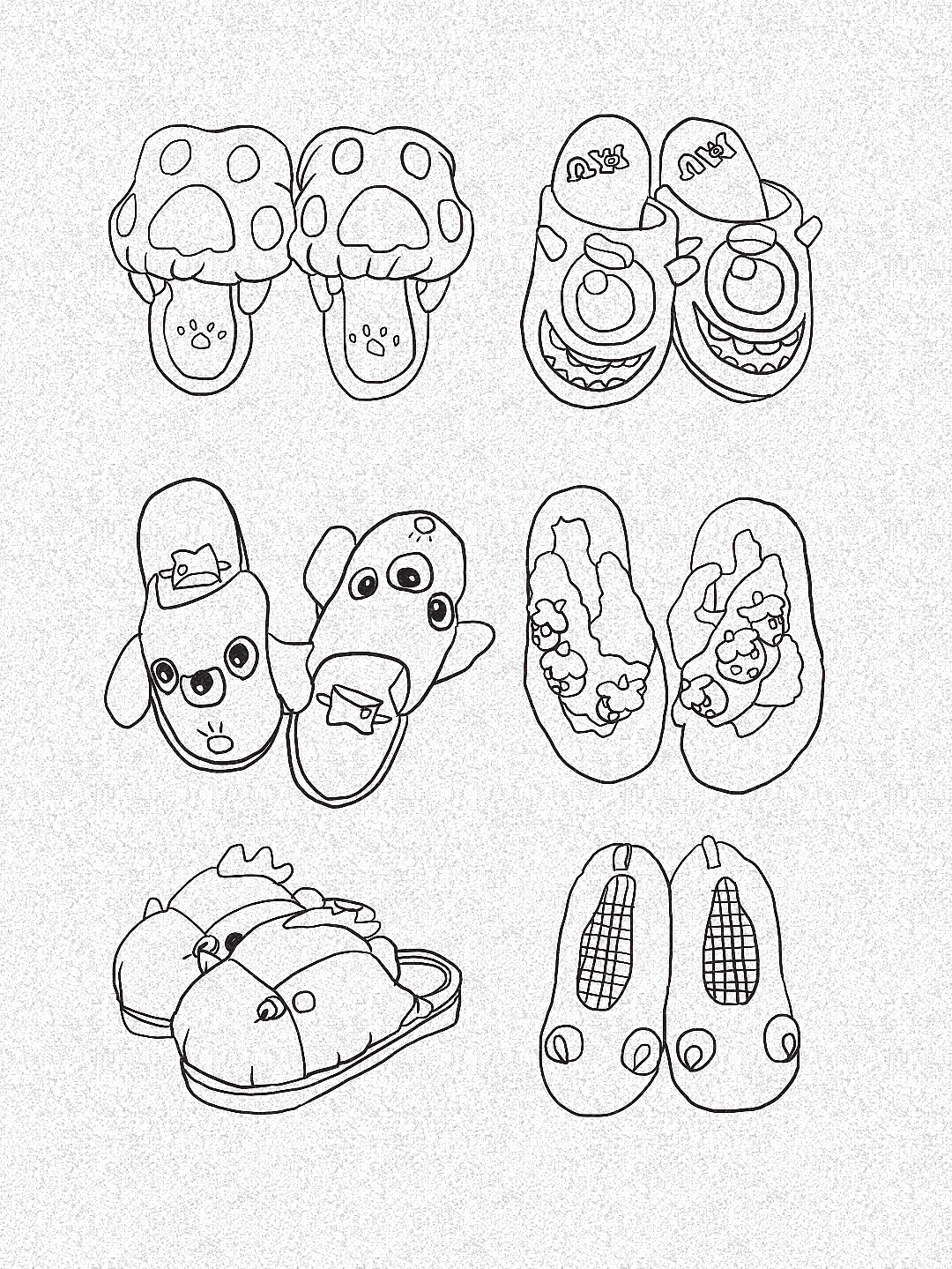 拖鞋素描画教程图片