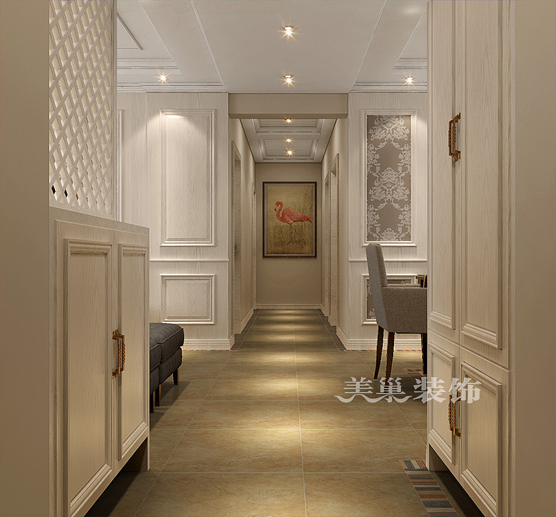 顺驰第一大街165平三室两厅美式乡村装修案例——效果图