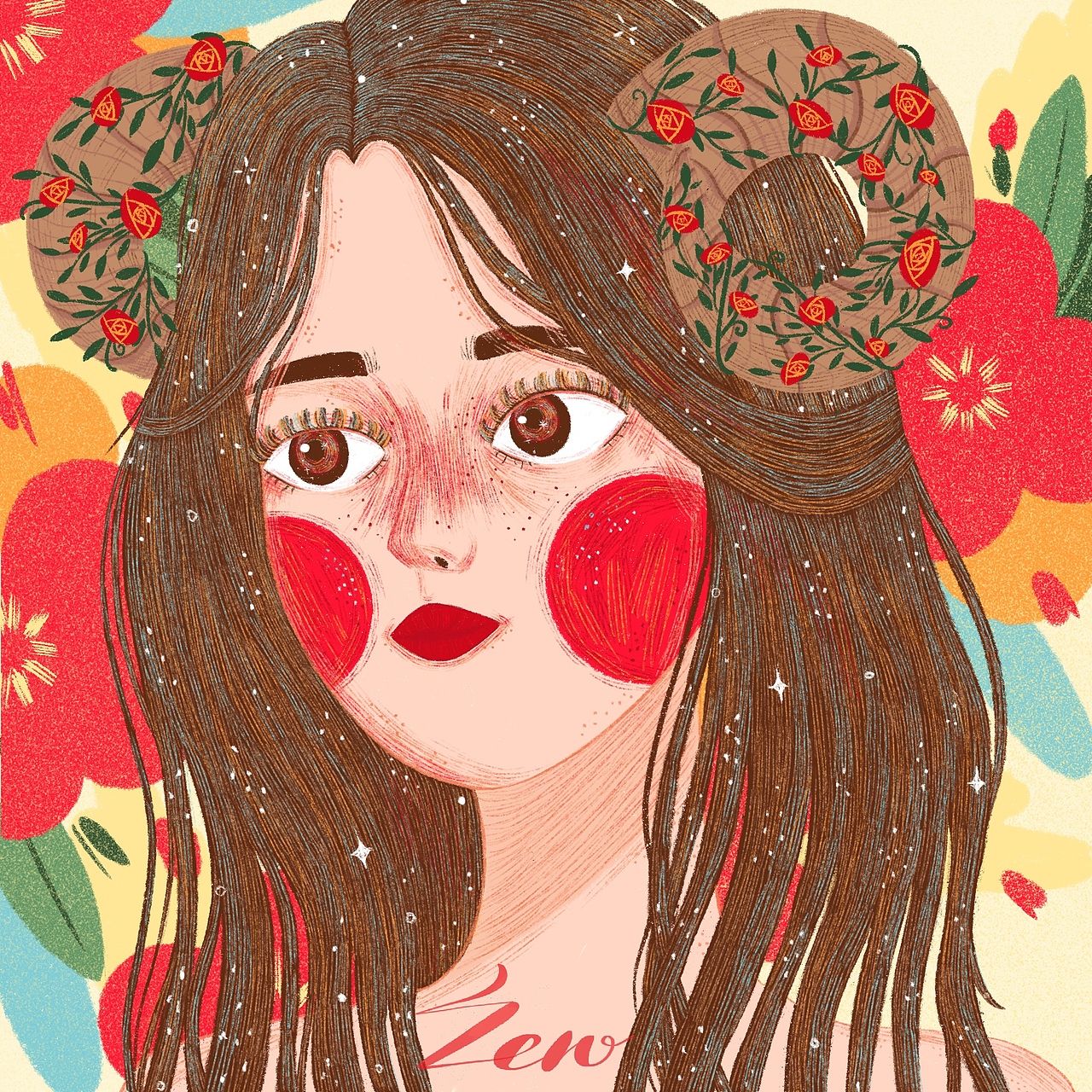 插画头像（图ZMjAwMzQ5NjA4） - 创作习作 - 站酷设计师Zero翎原创素材 - 站酷ZCOOL