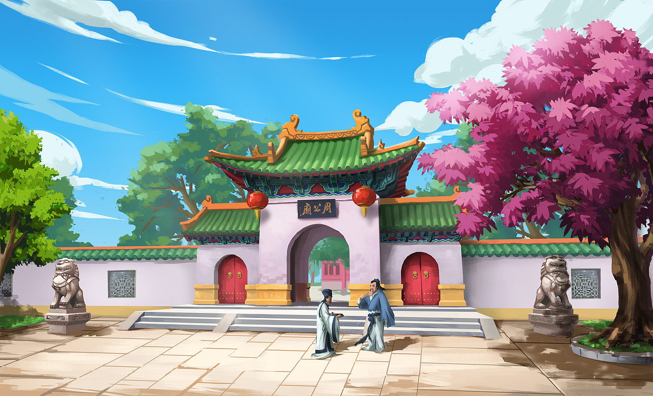 少林决场景概念-嵩山阴面的周公庙