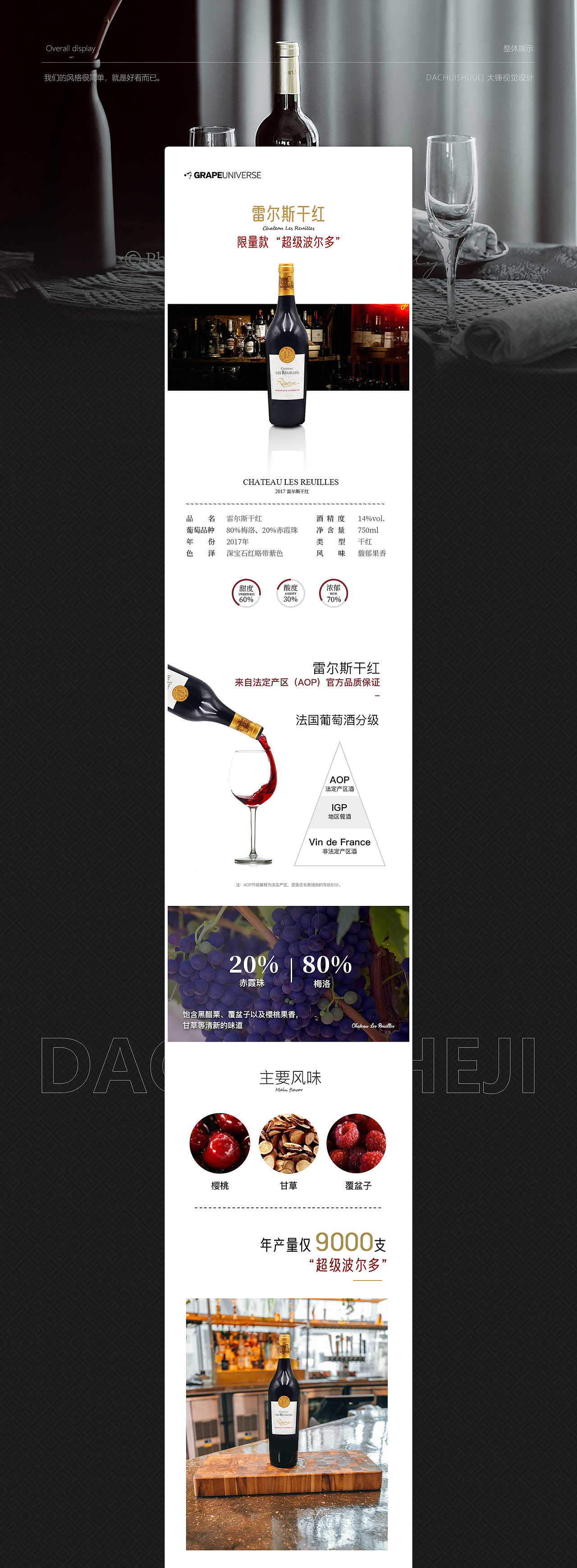 雷尔斯干红详情页设计