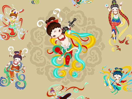 敦煌飞天卡通形象画册