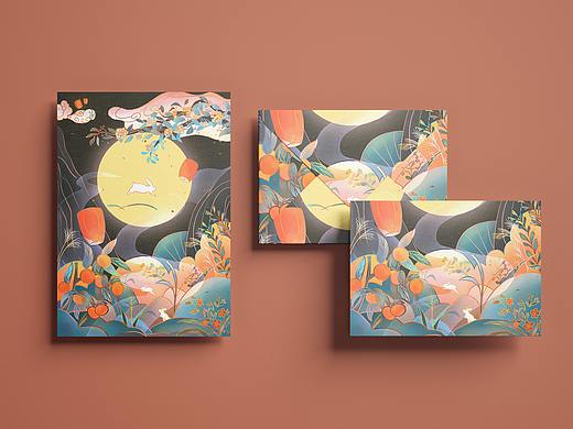 2020中秋贺图（个人主页-ZNDg0NDgxNTI=） - 艺术插画 - 站酷设计师Laising_原创素材 - 站酷ZCOOL