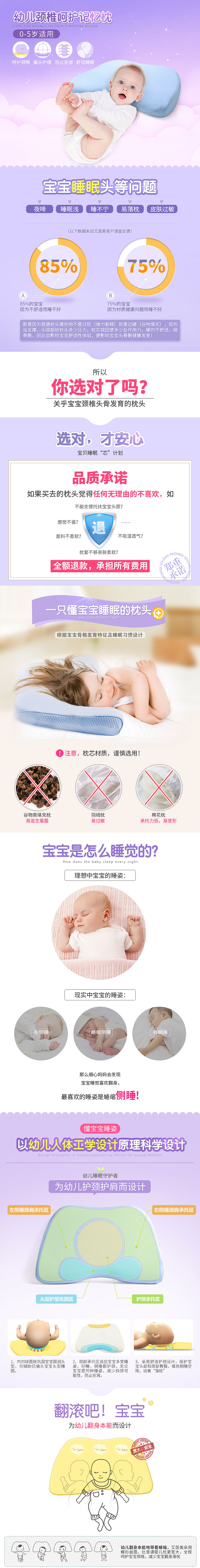 婴幼儿枕头宝贝详情页设计 睡眠 电商PC首页宝贝详情页面设计（图ZNjk2NjQ1NTY=） - 电商 - 站酷设计师蕾大仙的加小仙原创素材 - 站酷ZCOOL