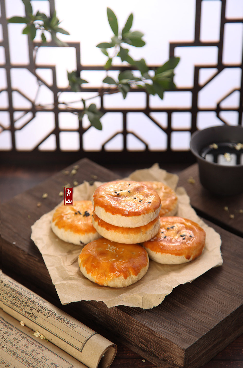 鲍师傅 红豆酥饼拍摄 中国风美食摄影