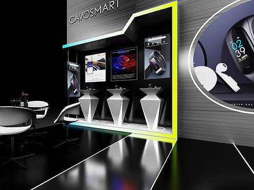 3D效果图▪运动手环手表展会展厅设计