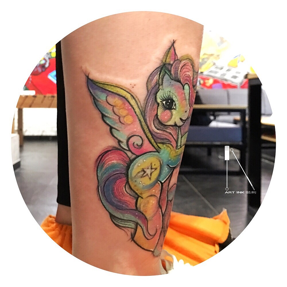 飞马纹身独角兽纹身马纹身刺青师大龙刺青