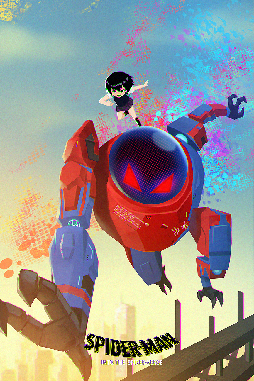 蜘蛛侠平行宇宙同人插图绘制潘妮帕克