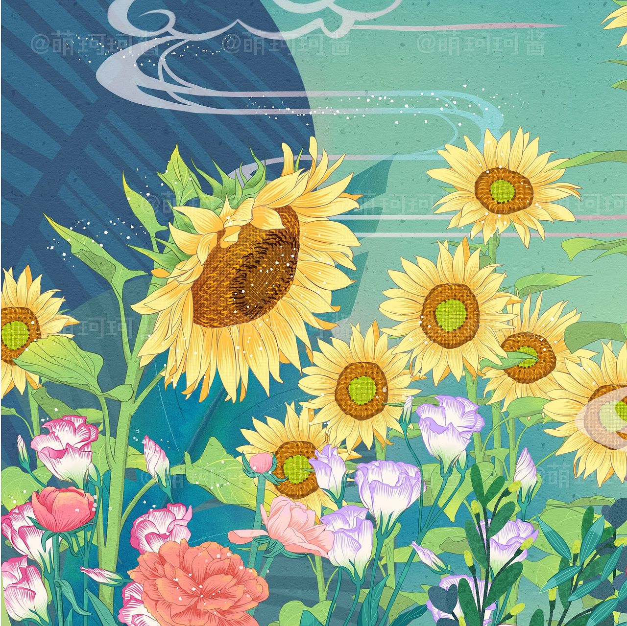 一鹿花海（图ZMTYzMTU2ODU2） - 商业插画 - 站酷设计师萌珂珂酱_kk原创素材 - 站酷ZCOOL