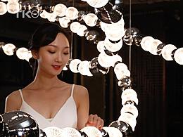 淡金光衬水晶球-水晶灯饰形象