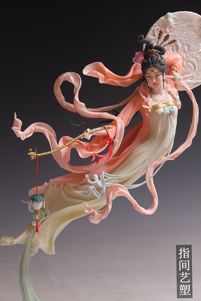 面塑（嫦娥奔月）（图ZOTAwNDQzNDg=） - 手办/模玩 - 站酷设计师贺加贵3D翻糖原创素材 - 站酷ZCOOL