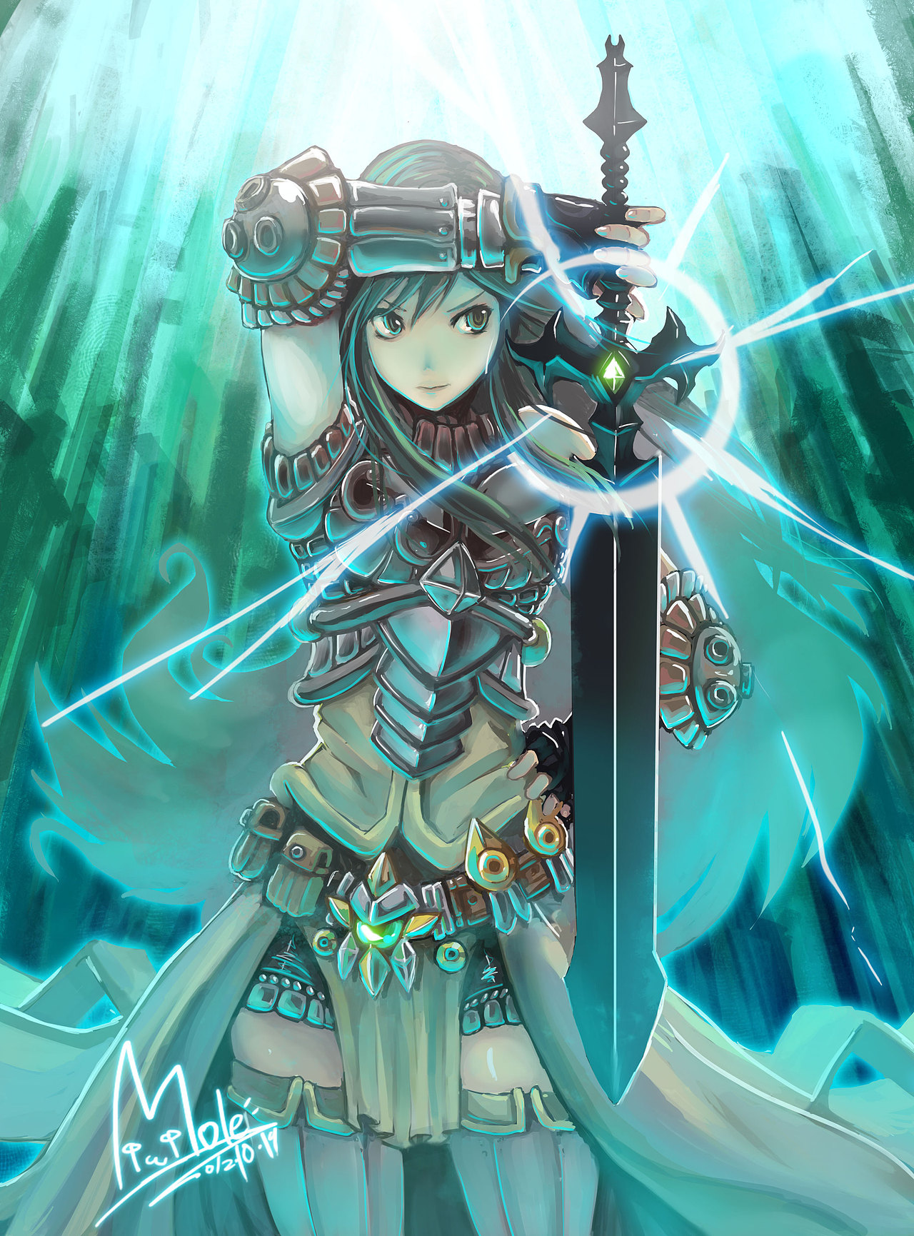 近期作品《枪兵》绘制过程外加之前作品翻新