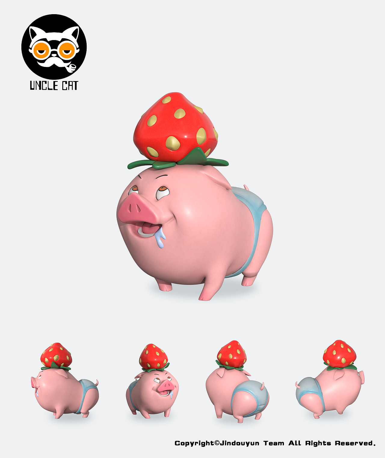 猫大爷UNCLECAT 朱小宝 水果猪系列 潮玩 摆件 模玩